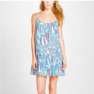 Lilly Pulitzer Daphne Dress red right return print